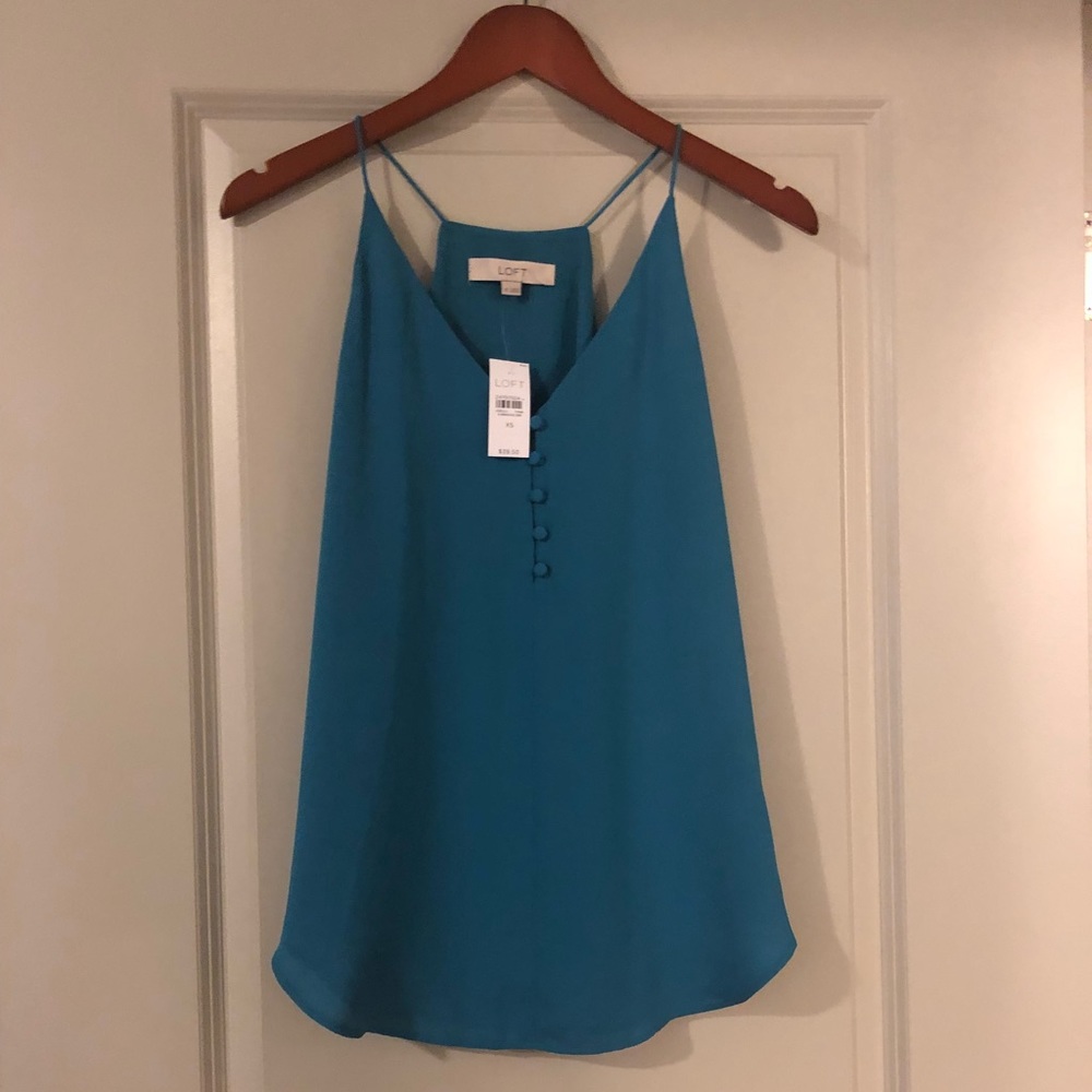 Button front blue cami